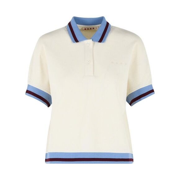 Marni Ivory Cotton Polo Shirt Women